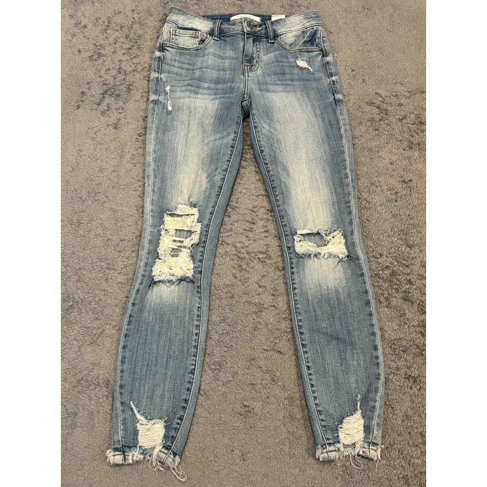 Eunina Jeans Womens 1 Jude Mid Rise Ankle Skinny Medium Wash Blue Denim